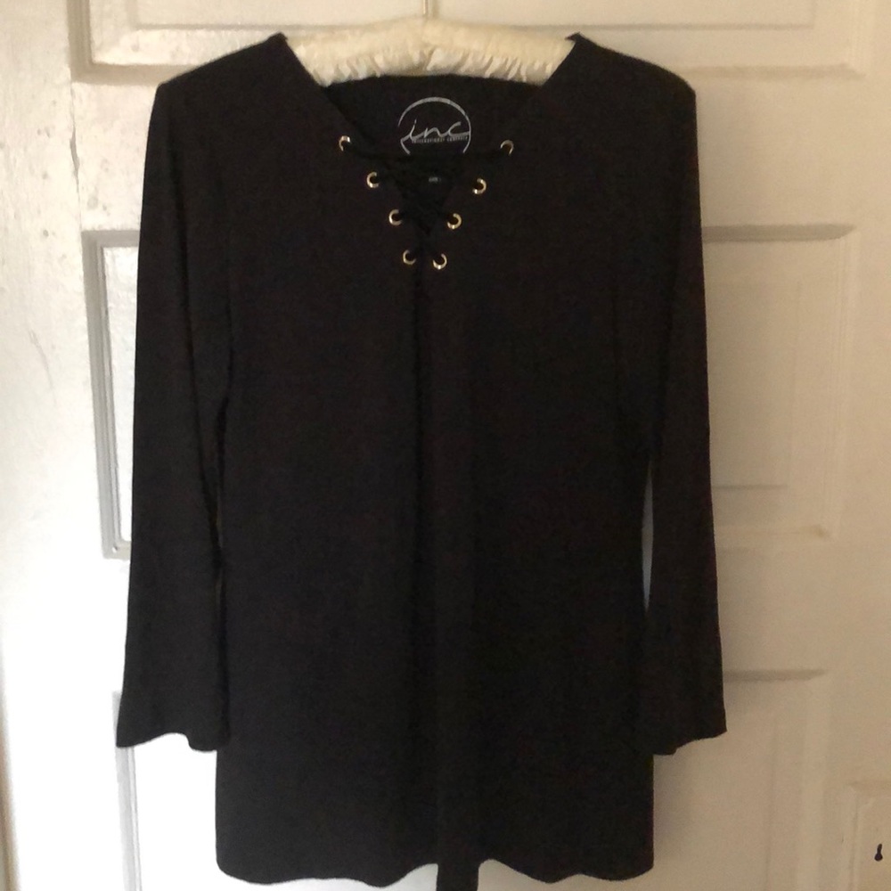 Black Top With Lace-Up Front